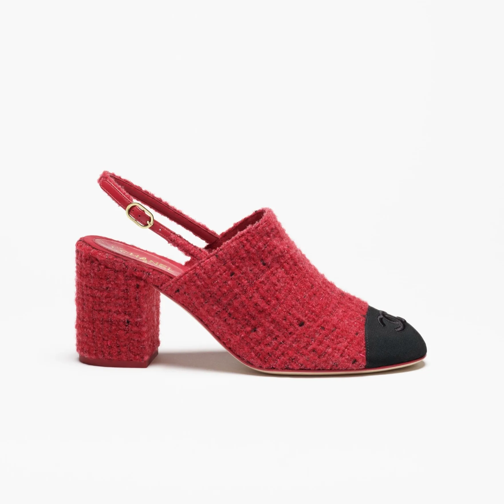 Alternative view of Chanel Tweed Slingbacks Red --U4533