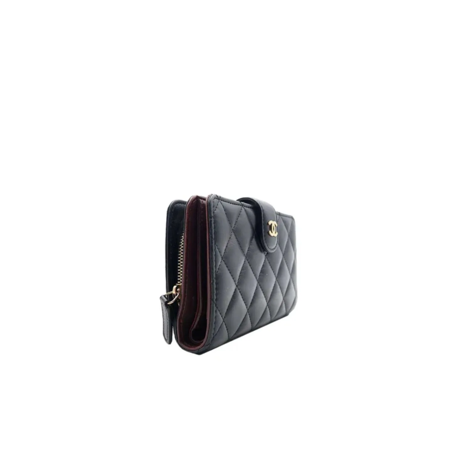 Alternative view of Chanel CC Lambskin Wallet Gold Hardware Black /