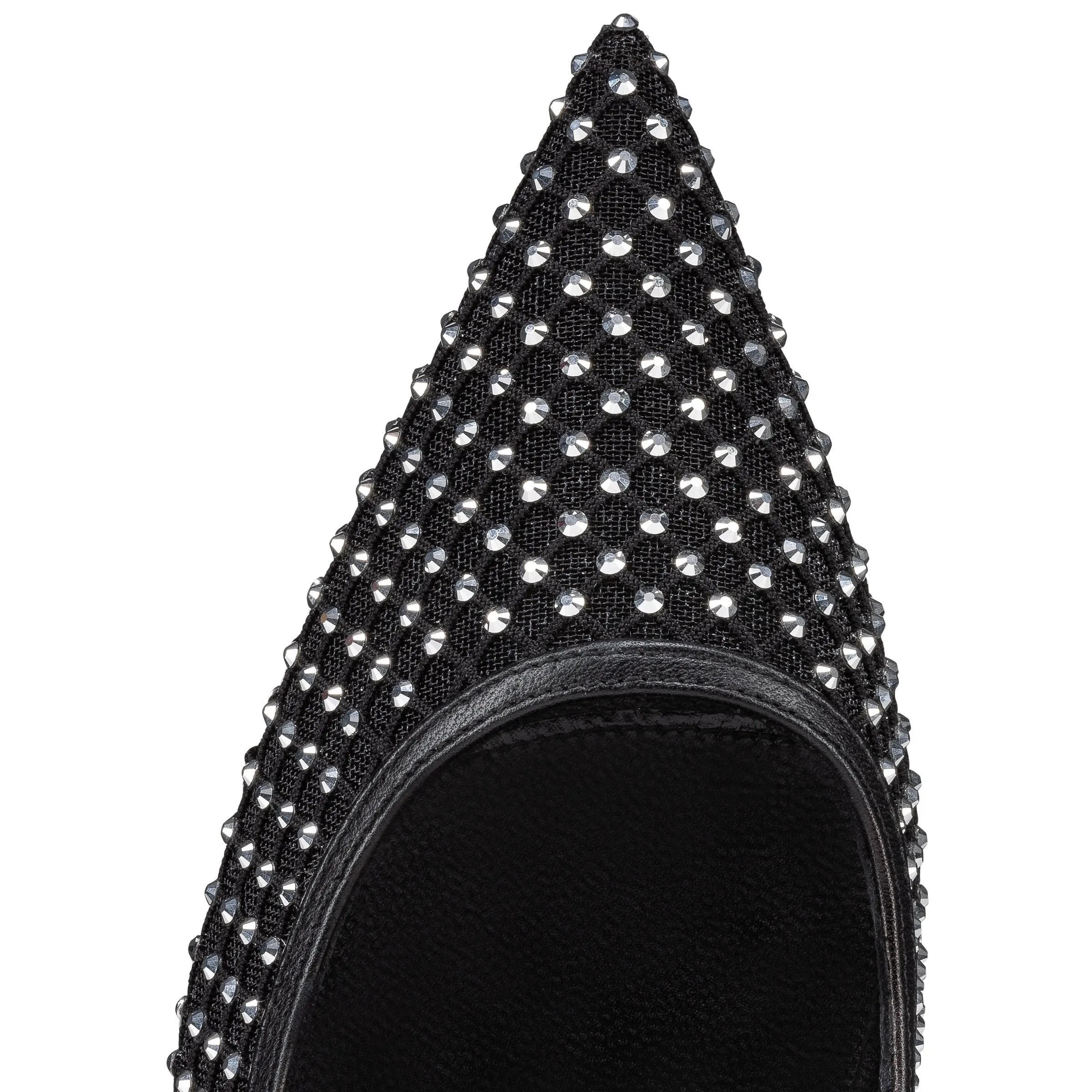 Christian Louboutin Apostropha Mesh Strass Pumps Black - Image 5