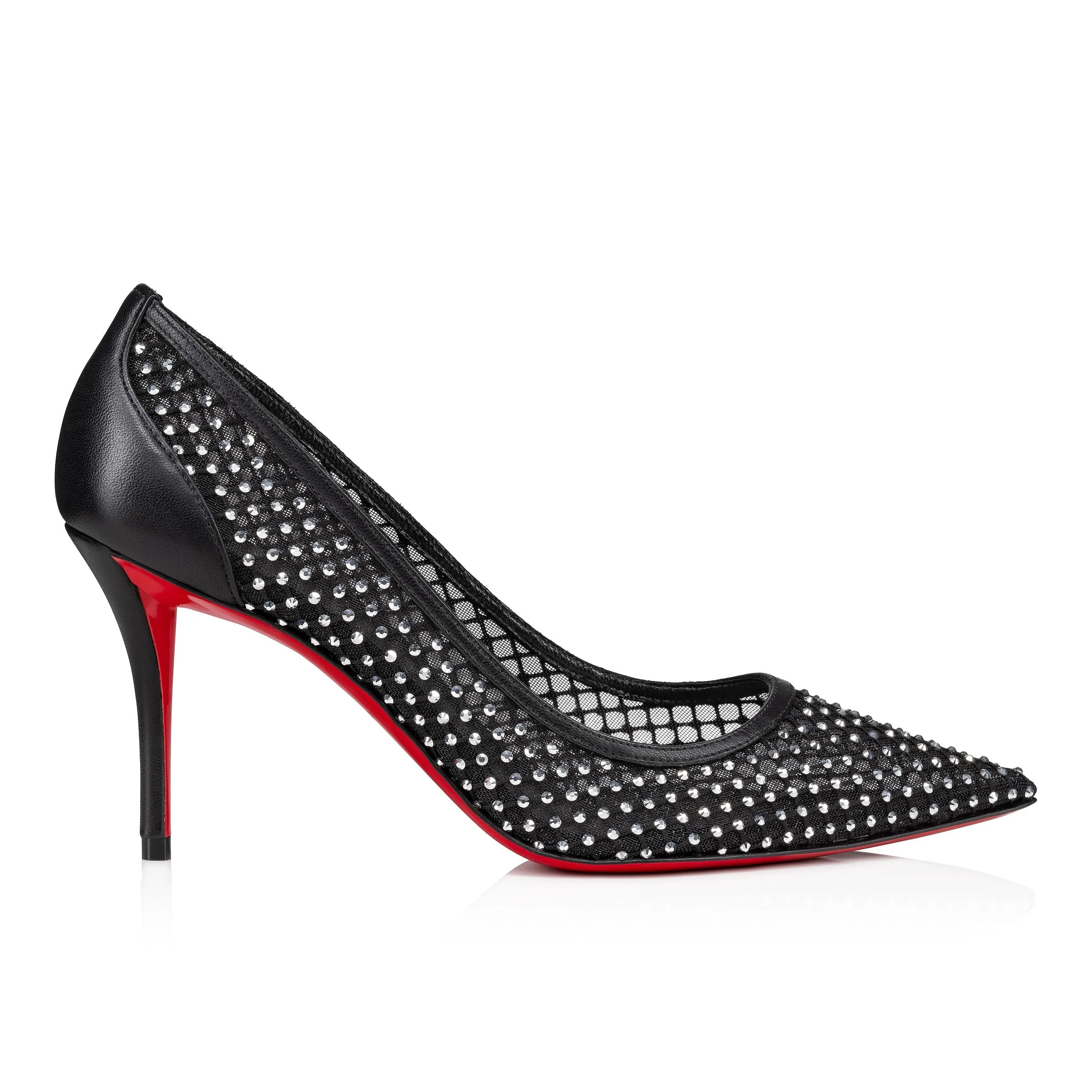 Christian Louboutin Apostropha Mesh Strass Pumps Black - Image 3