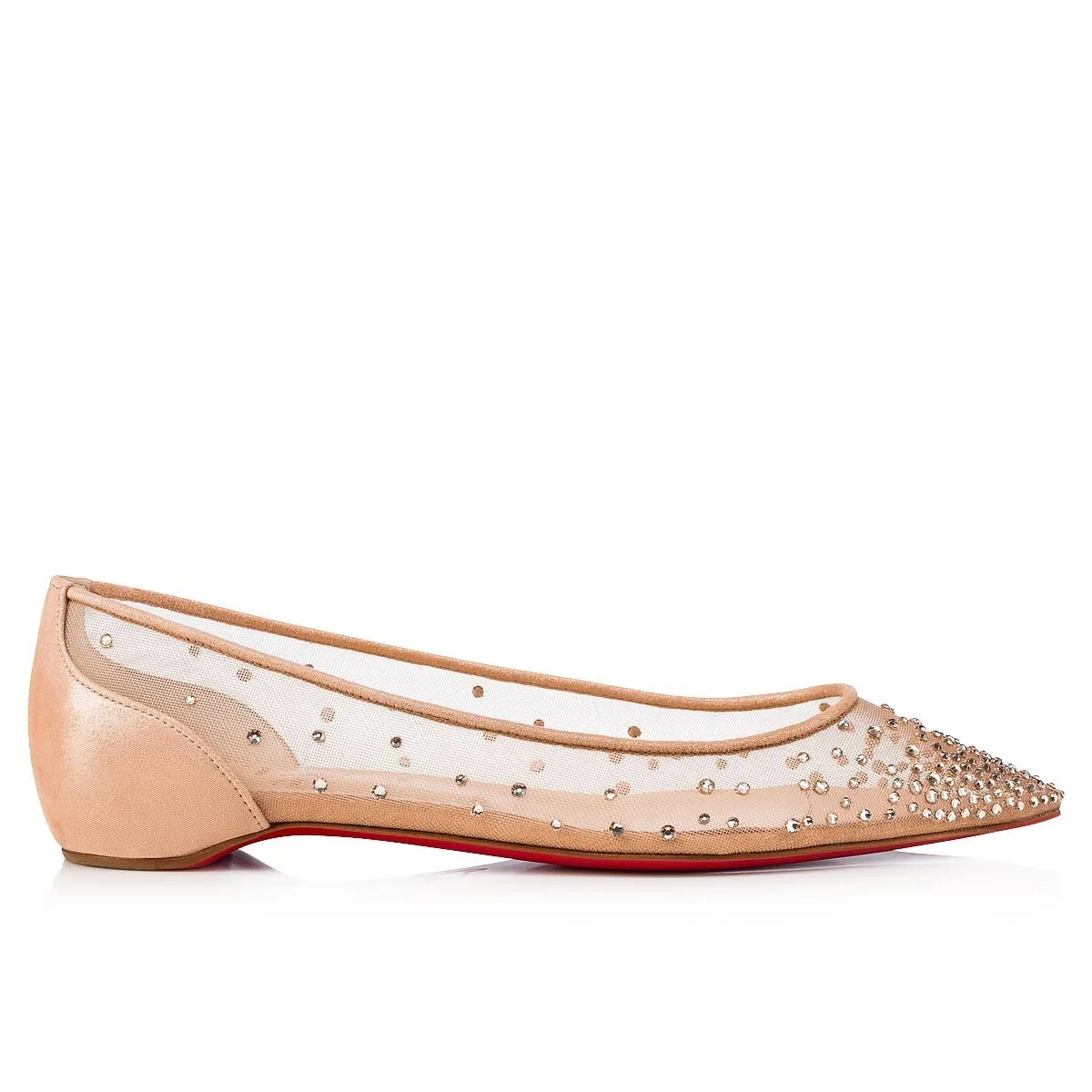 Alternative view of Christian Louboutin Follies Strass Ballerinas Beige