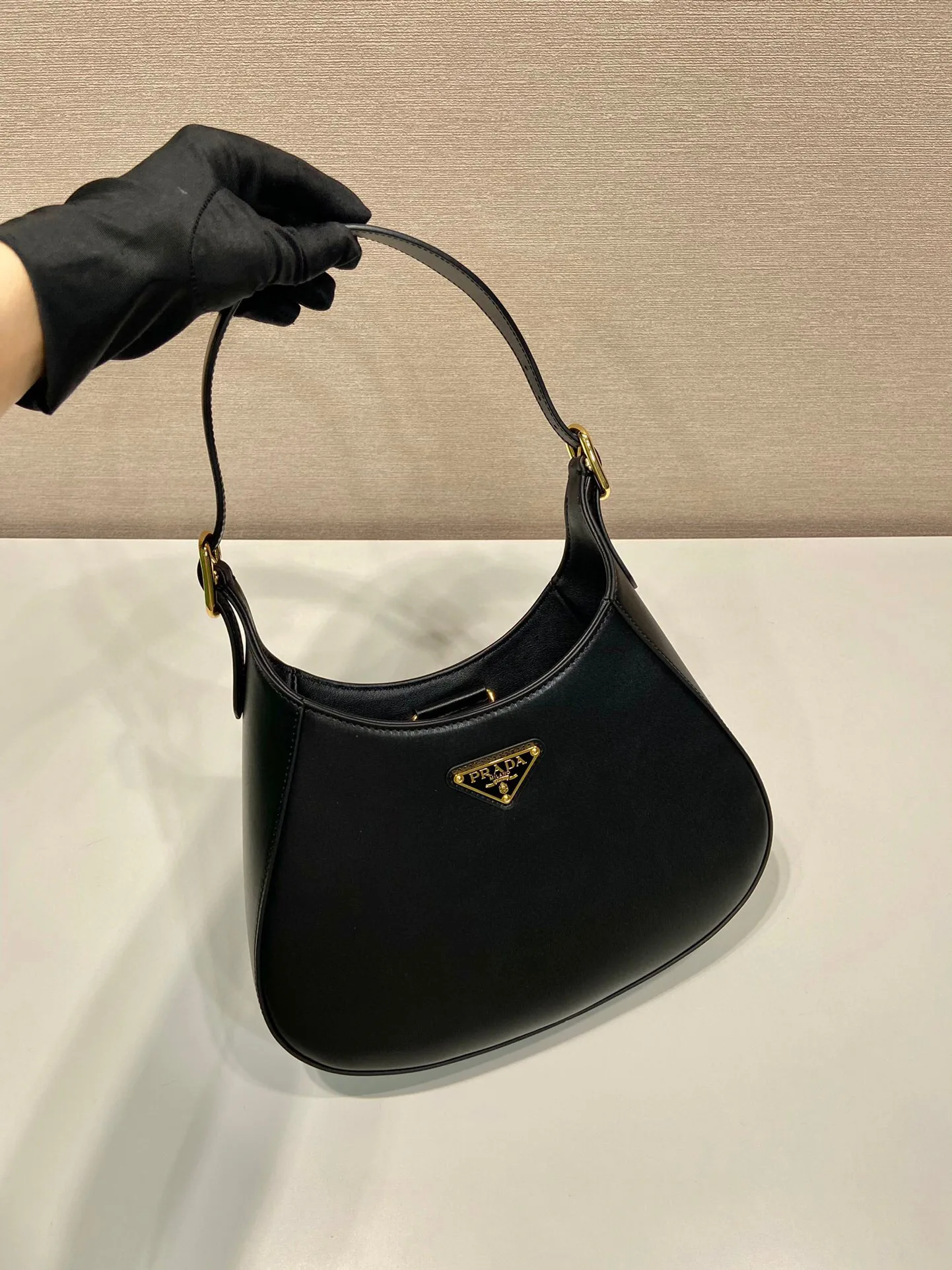 Prada Cleo Brushed Shoulder Bag In Black For Women10. / - Image 8