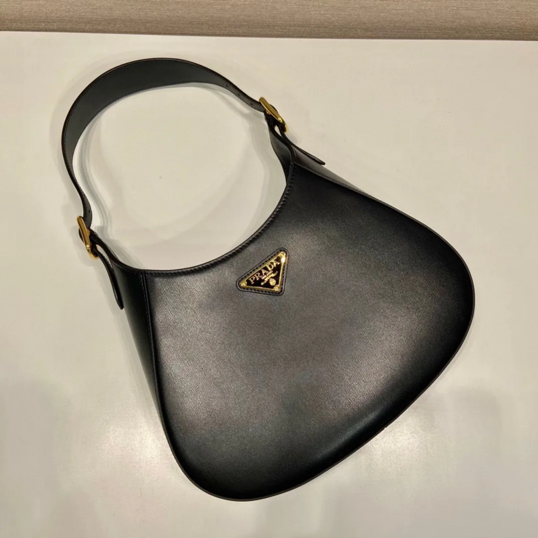 Prada Cleo Brushed Shoulder Bag In Black For Women10. / - Image 9