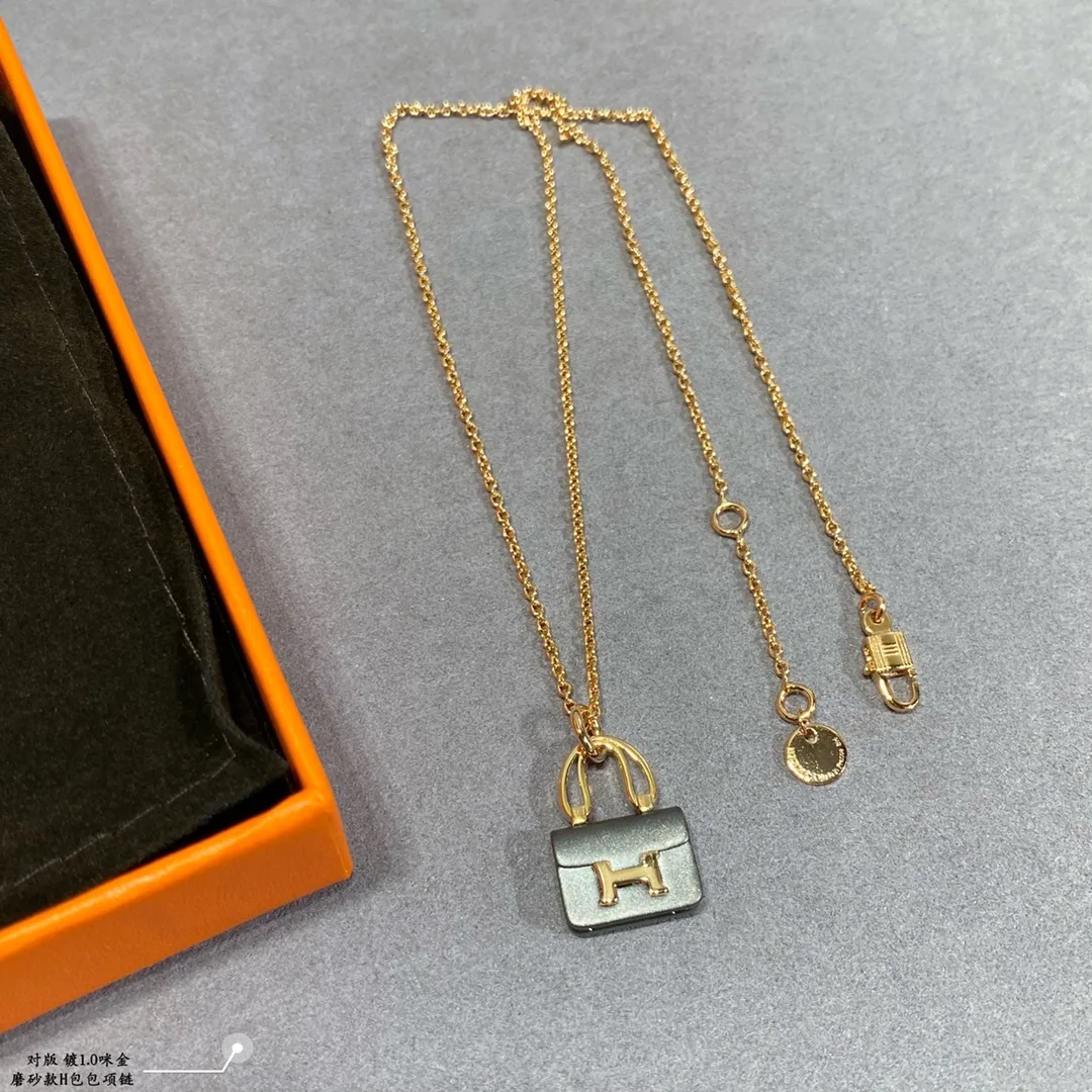 Hermes Constance Amulets Pendant Necklace Gold Tone - Image 5