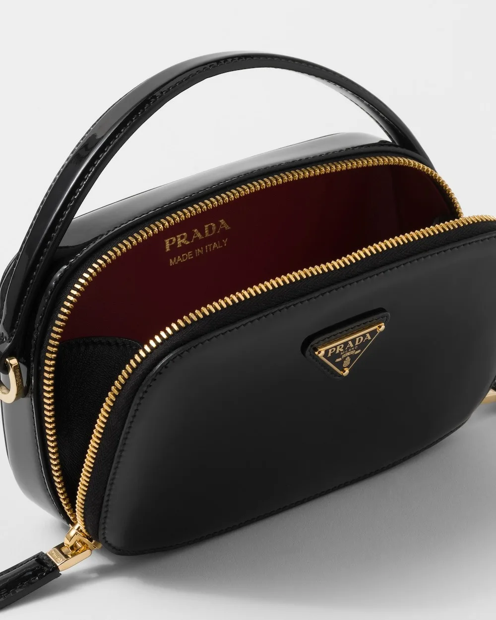 Alternative view of Prada Odette Patent Leather Mini-Bag Black 1BH206_069_F03KJ_V_OVM - 6.8 Inches /
