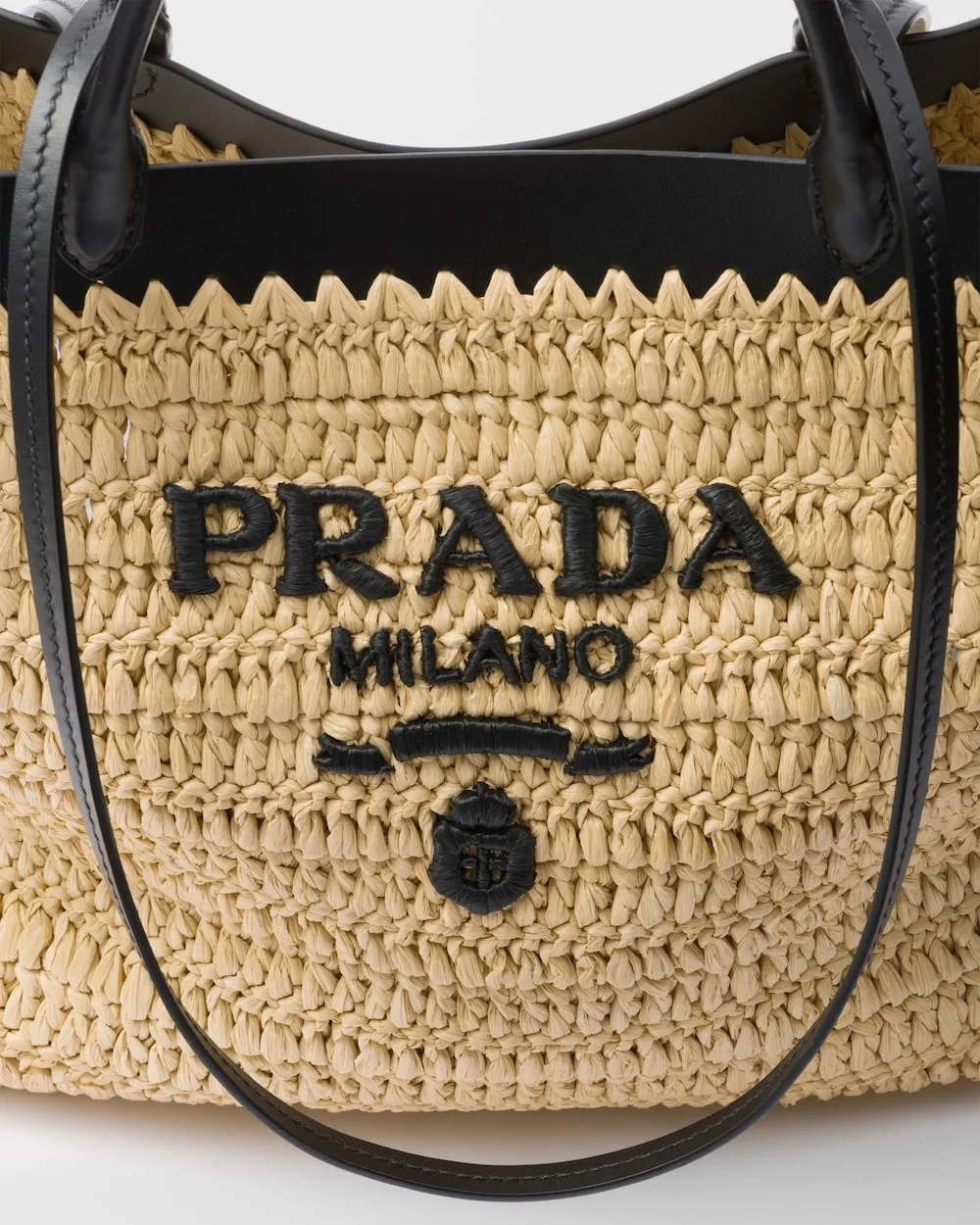 Prada Medium Crochet Tote Bag Tan / - 1BG499_2M2Q_F0I55_V_GOO - Image 7