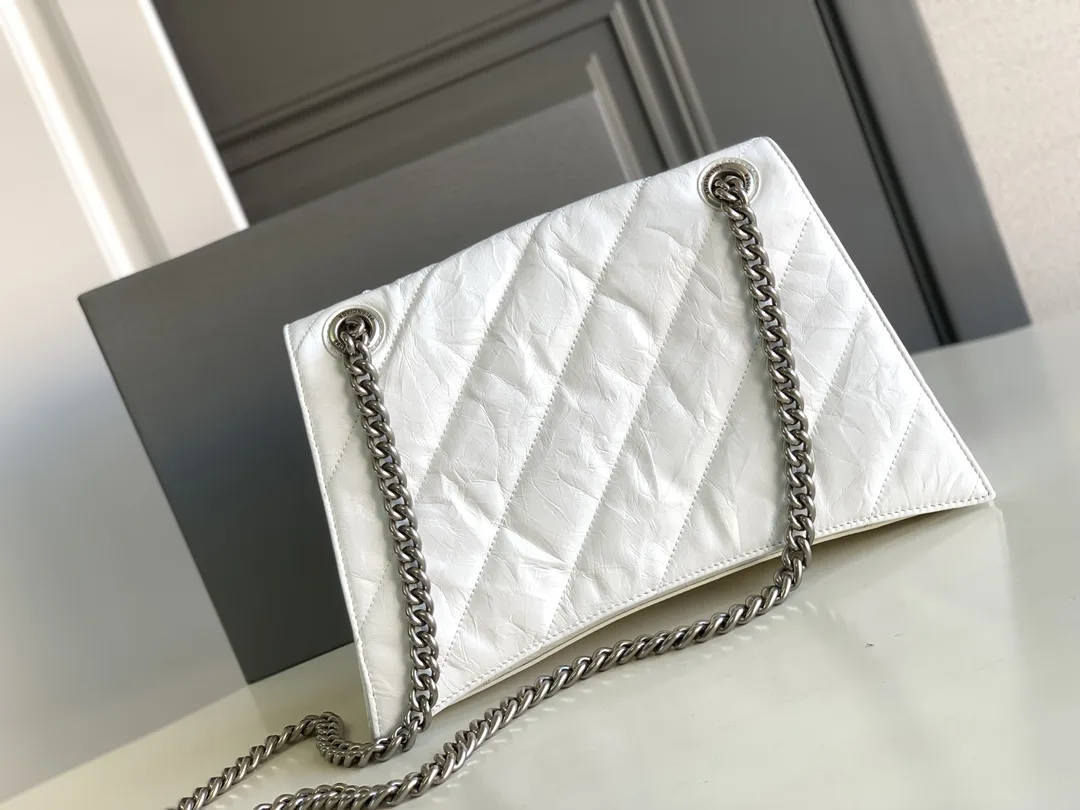 Alternative view of Balenciaga Crush Medium Chain Bag Quilted In Optic White /