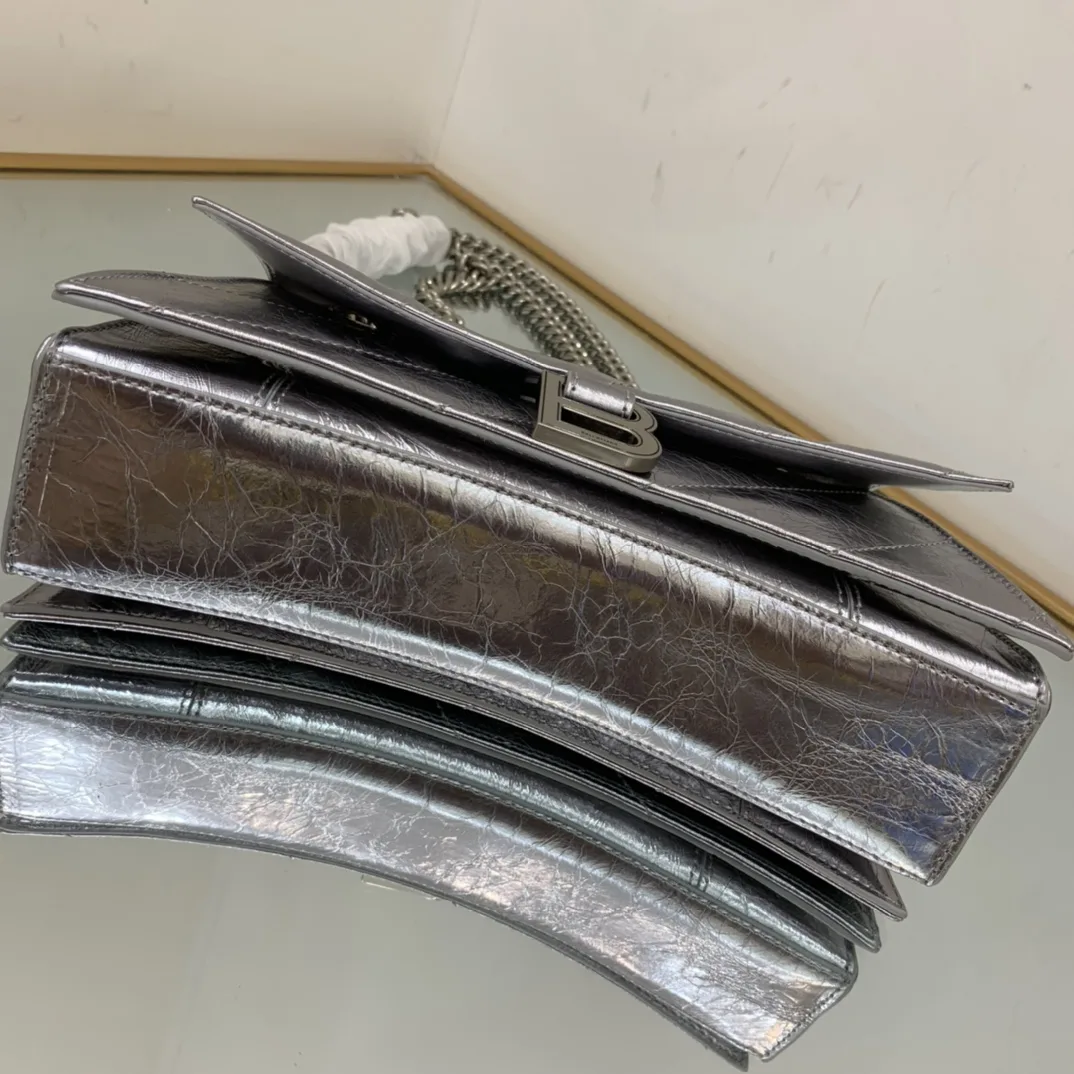 Alternative view of Crush Small Chain Bag Quilted In Sliver Tone /
