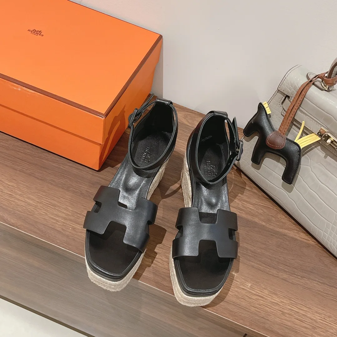 Hermes Doll 40 Espadrilles Black / - Image 8