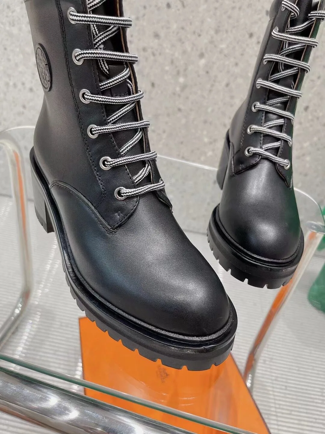 Hermes Bridge Ankle Boots Black - Image 9