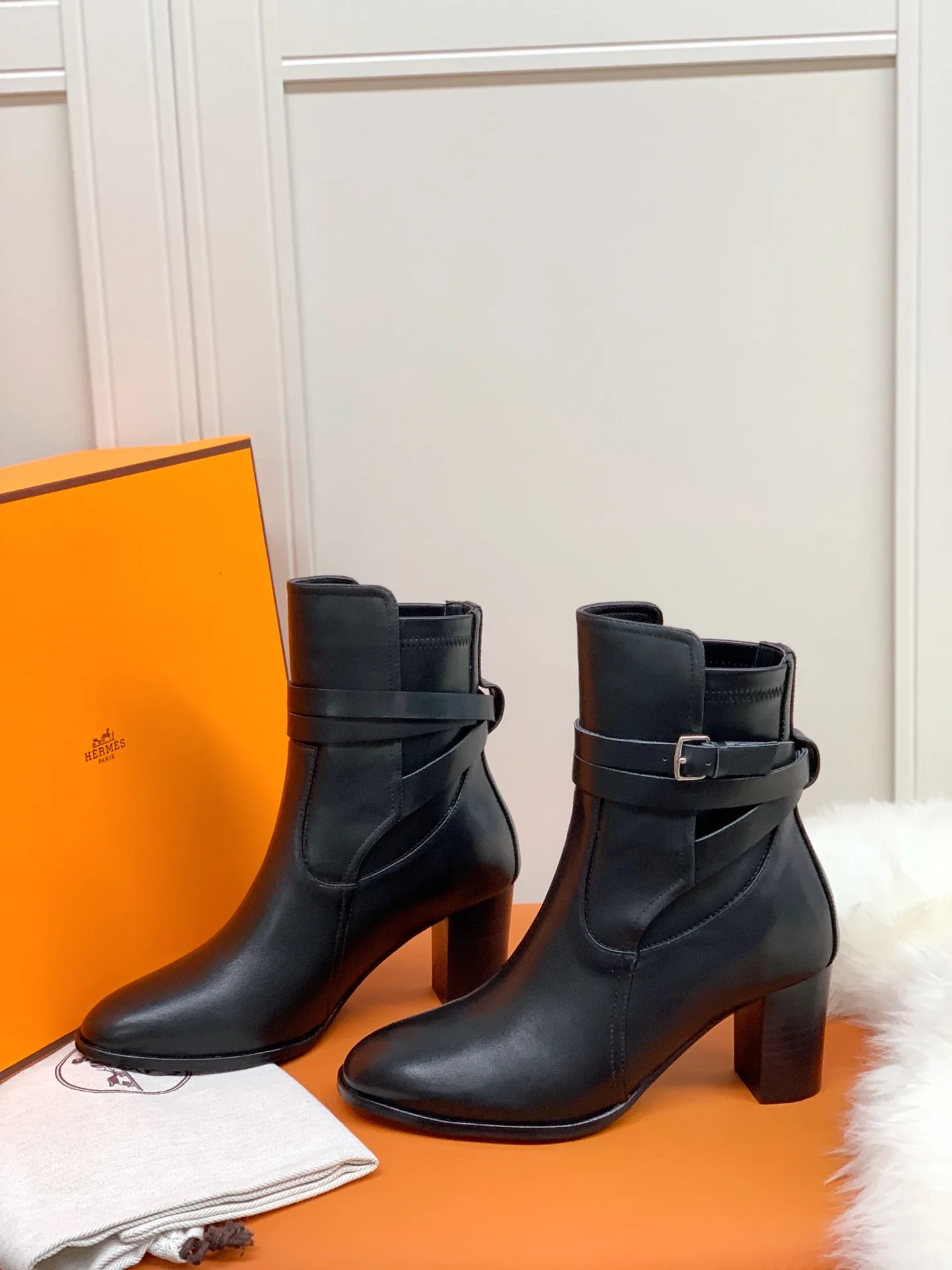Alternative view of Hermes Frenchie 70 Ankle Boots Black /