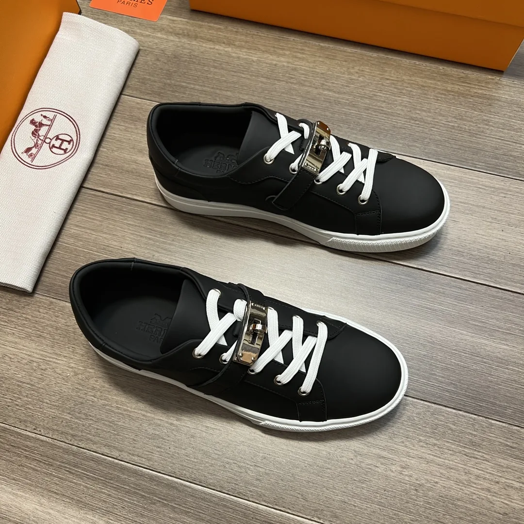 Hermes Casual Sneakers Black - Image 8