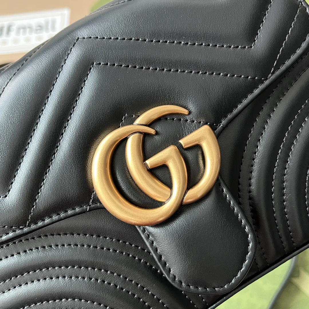 Gucci GG Marmont Mini Top Handle Bag Black - Image 3