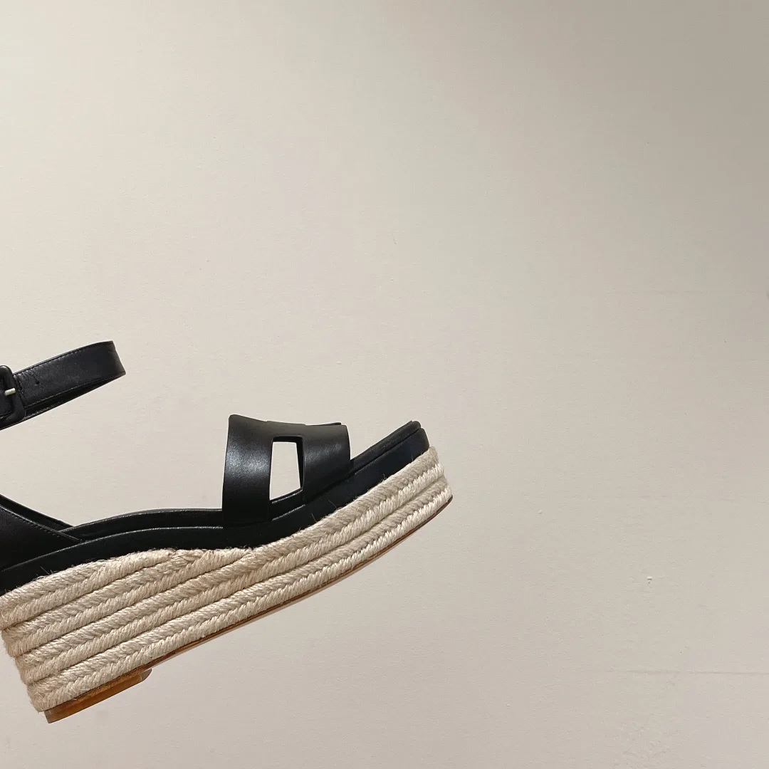 Hermes Doll 40 Espadrilles Black / - Image 6