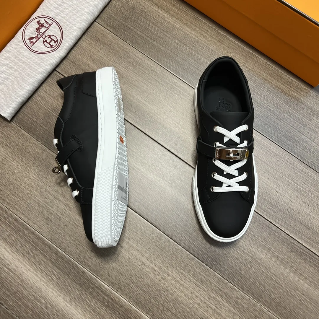 Hermes Casual Sneakers Black - Image 7