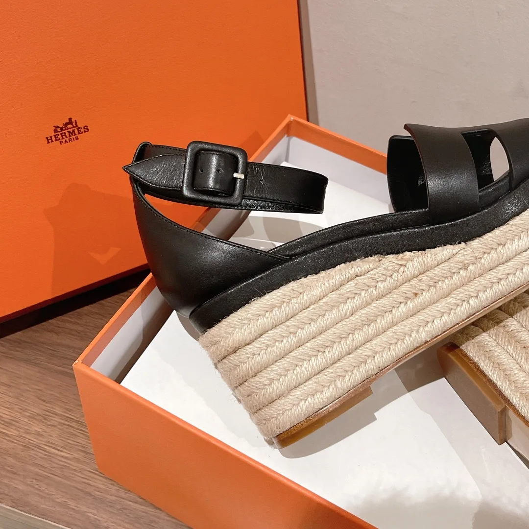Hermes Doll 40 Espadrilles Black / - Image 5