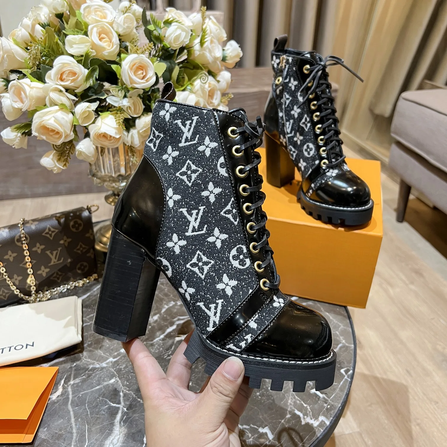 Louis Vuitton Women’s Star Trail Ankle Boots Black - Image 7