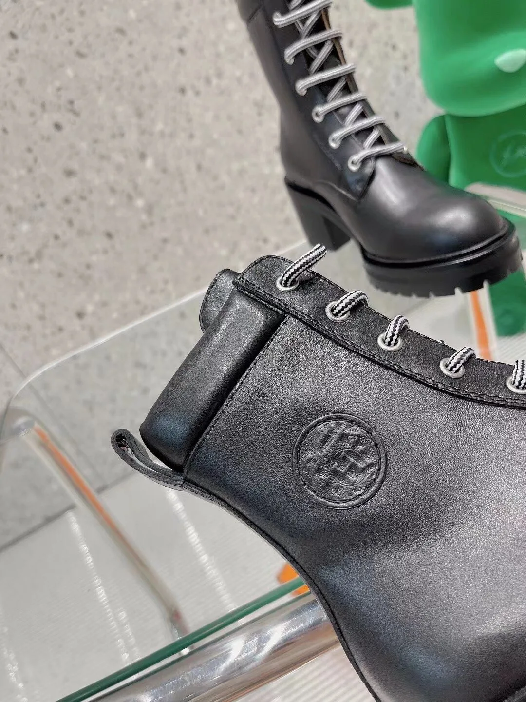 Hermes Bridge Ankle Boots Black - Image 6