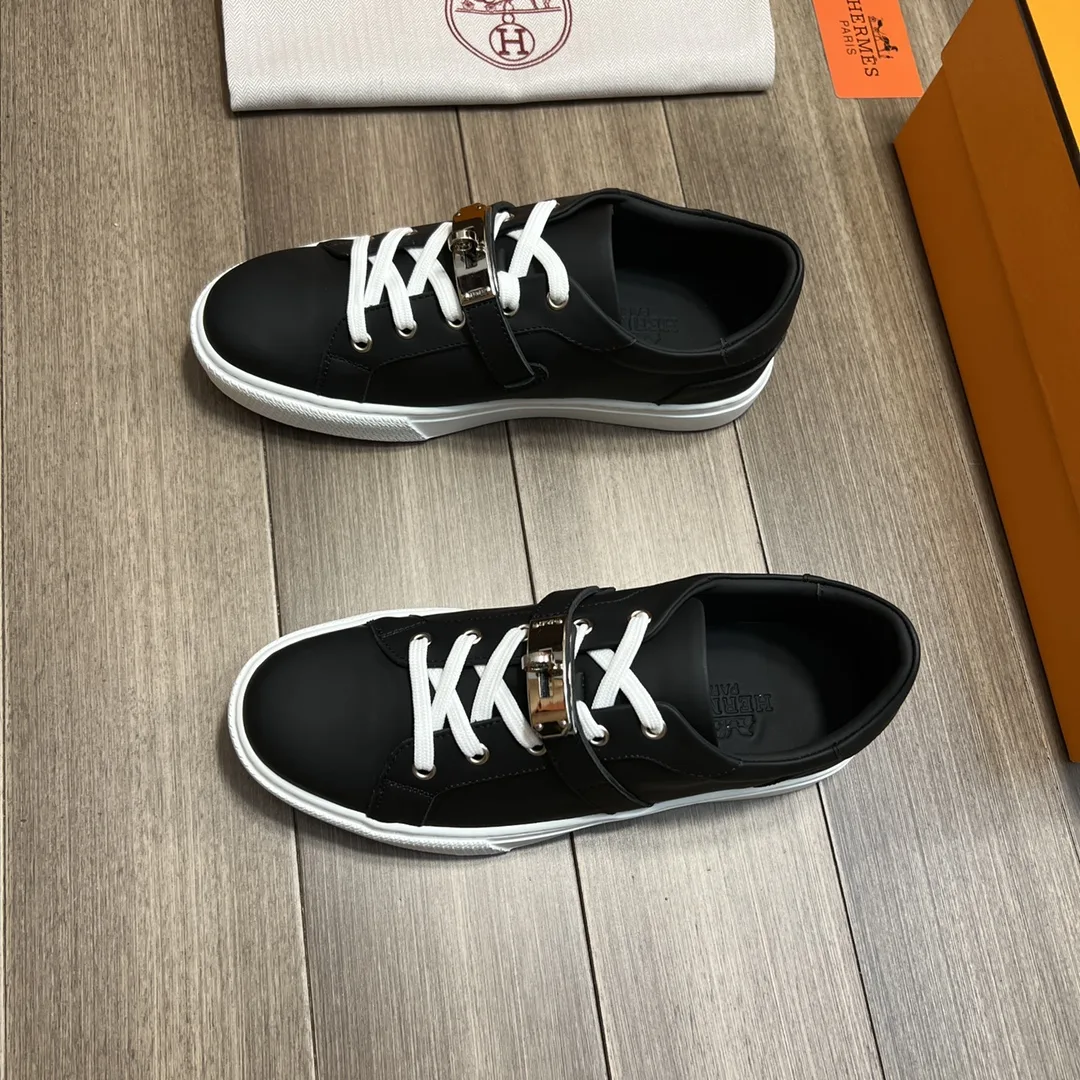 Hermes Casual Sneakers Black - Image 5