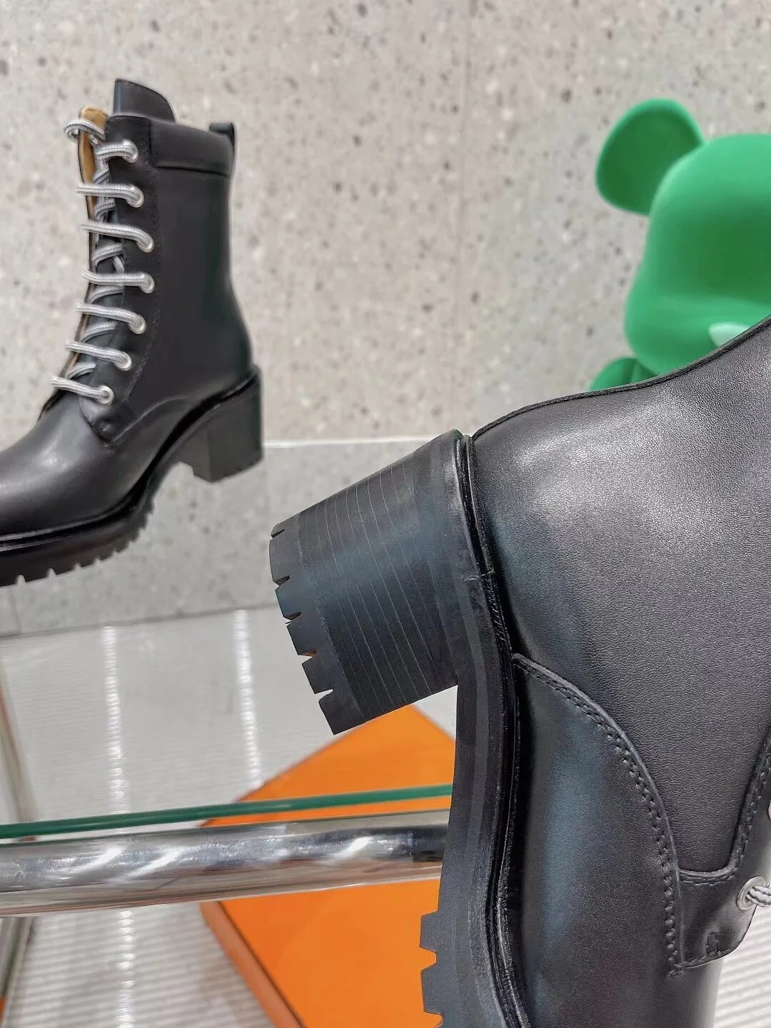 Hermes Bridge Ankle Boots Black - Image 5