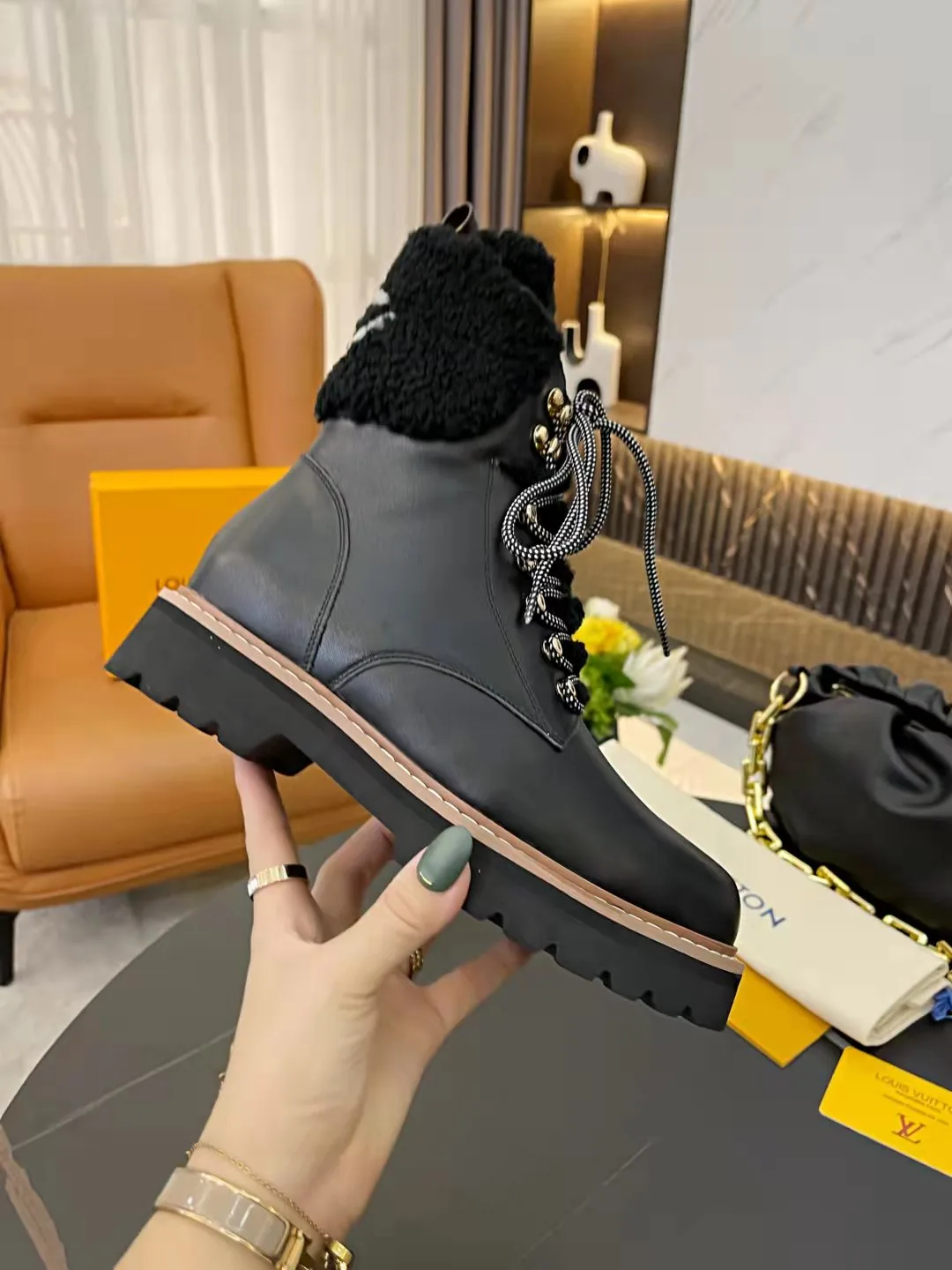 Alternative view of Louis Vuitton Women’s Territory Flat Military Boots Black