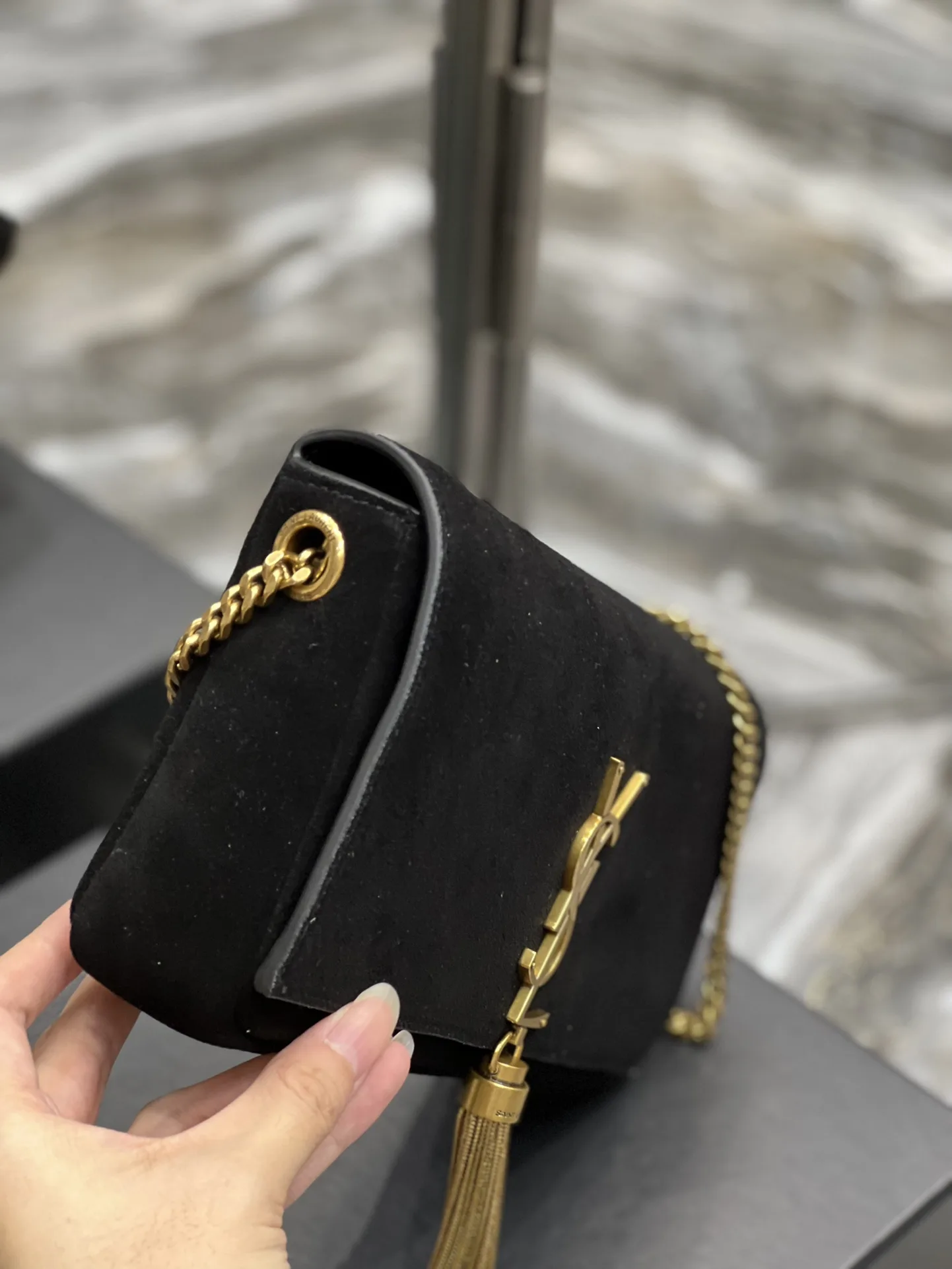 Saint Laurent Kate 99 Chain Bag With Tassel Black - Image 4