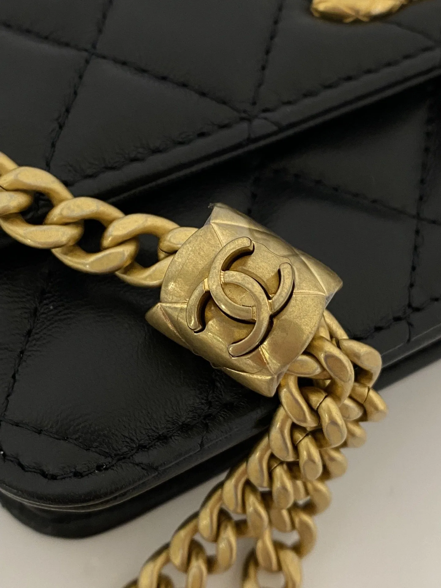 Chanel Wallet With Strap / Black Gold Hardware - Image 4