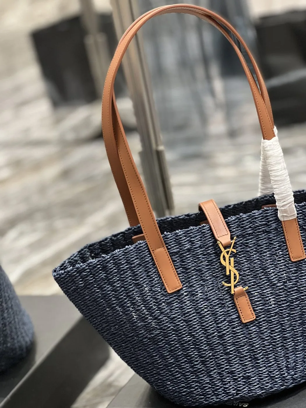 Saint Laurent Panier Medium Bag Blue - Image 5