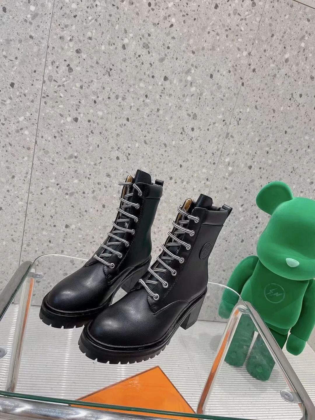 Hermes Bridge Ankle Boots Black - Image 3