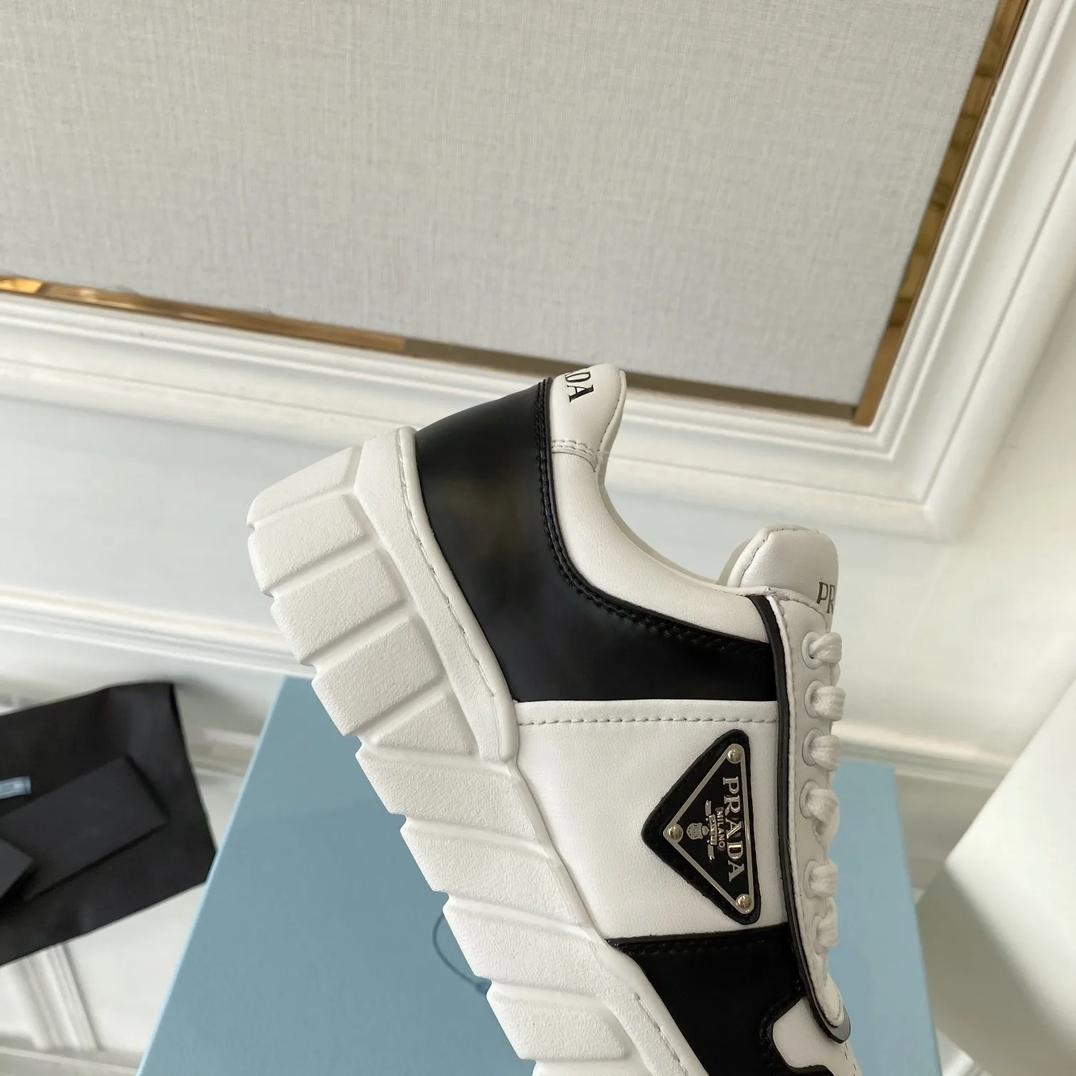 Alternative view of Prada Womens Gabardine Sneakers Black