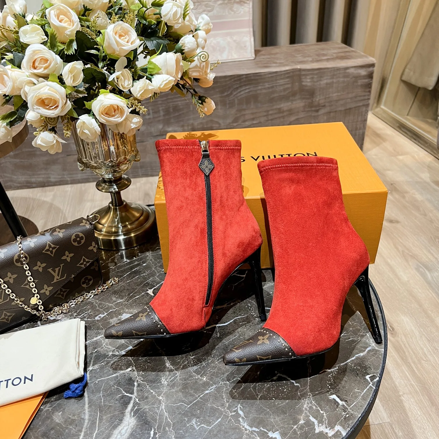 Alternative view of Louis Vuitton Women’s Cherie Ankle Boots Red