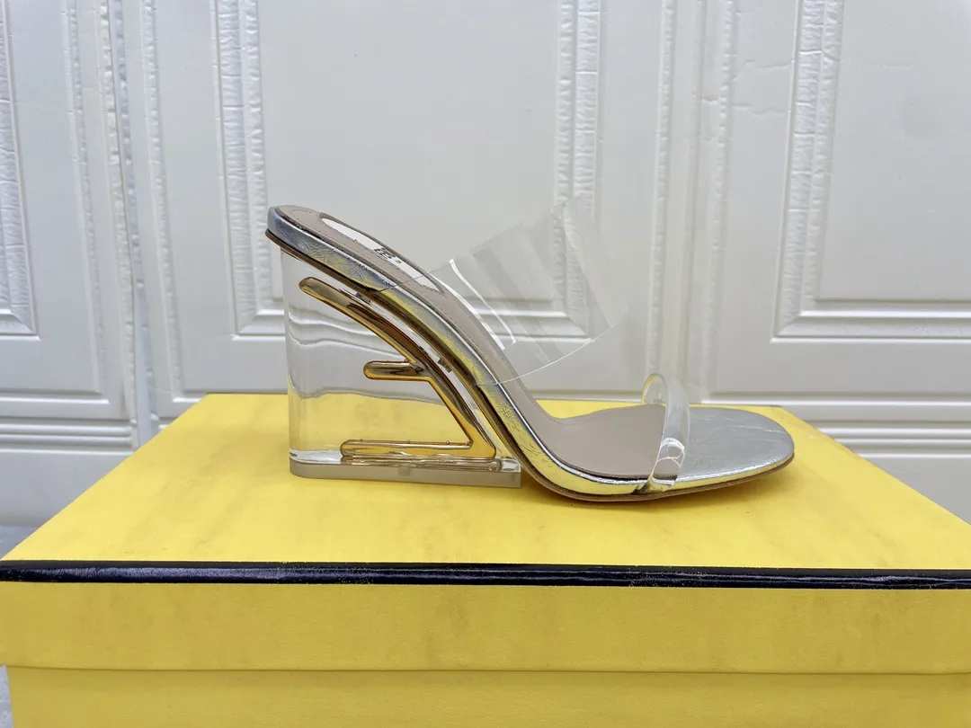 Fendi First White Transparent High-Heeled Sandals - Image 4