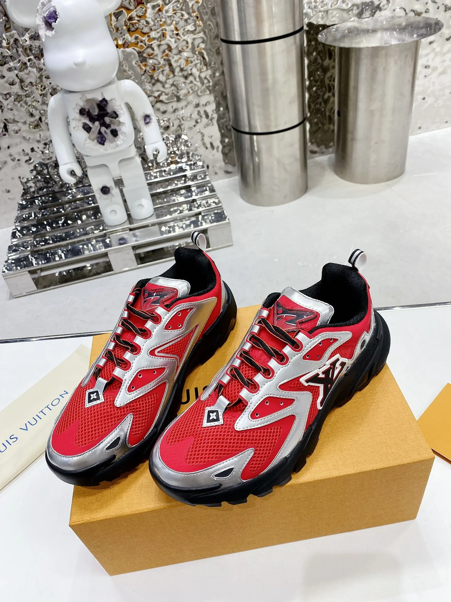 Louis Vuitton Men’s LV Runner Tatic Sneaker Red - Image 9