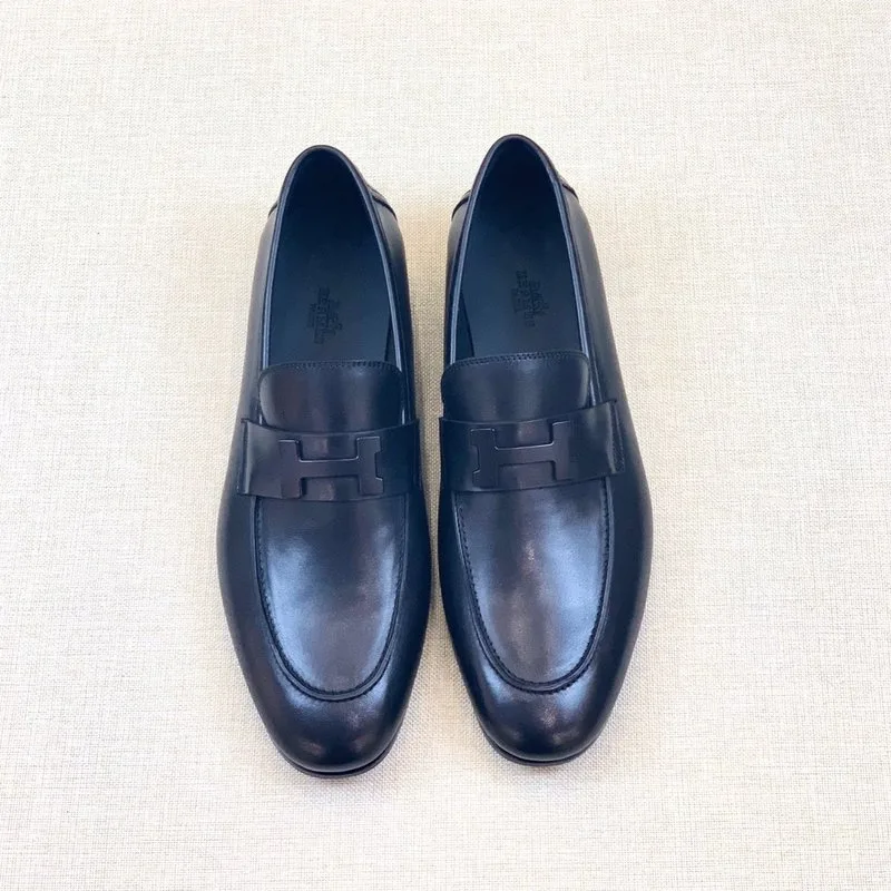 Hermes Paris Loafers Navy Blue - Image 6