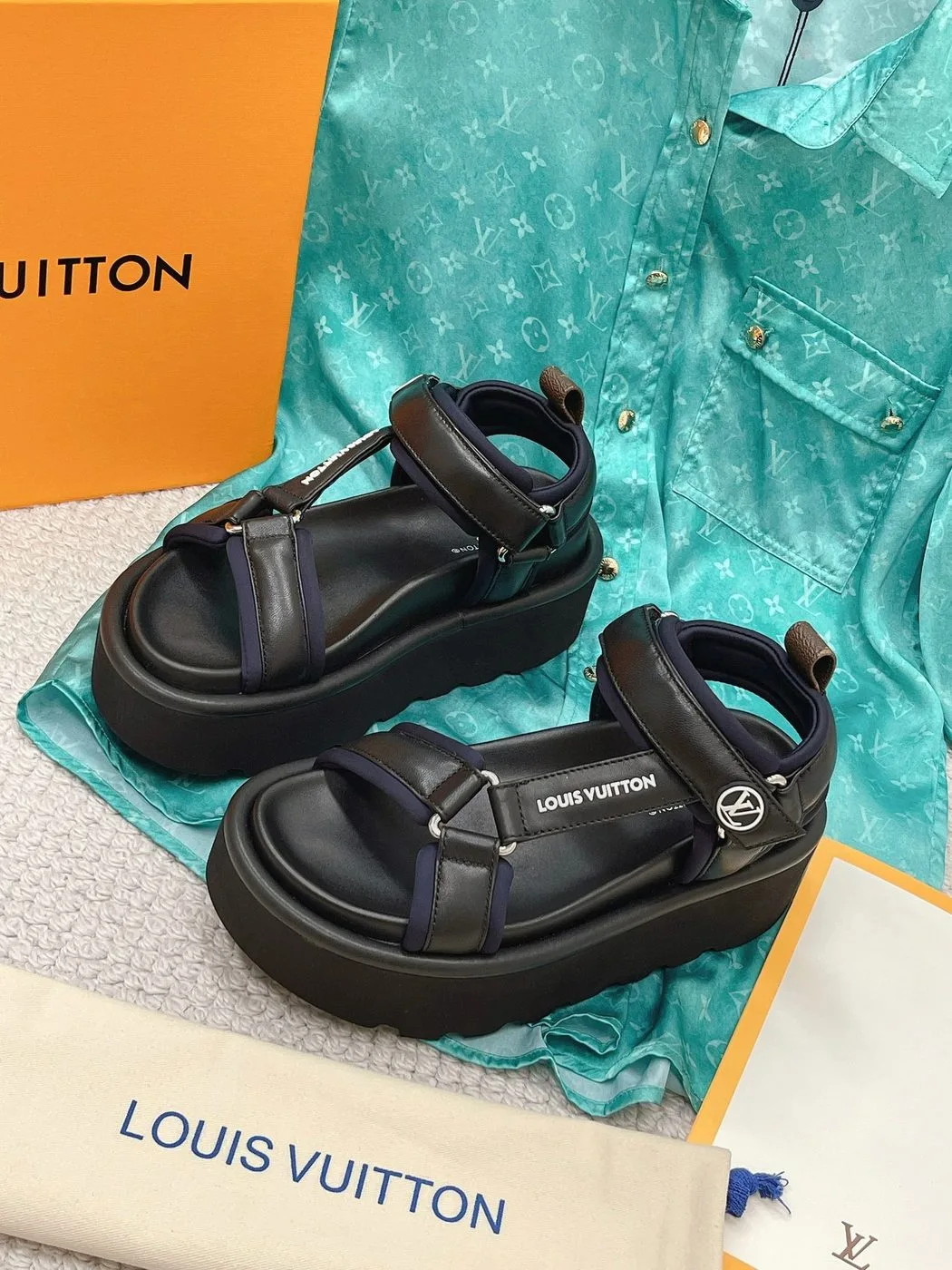Alternative view of Louis Vuitton Pool Pillow Flatform Comfort Sandal Black LV 1AABR3