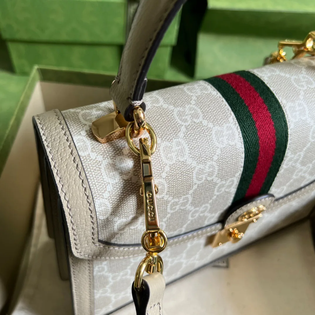 Gucci Ophidia Small GG Top Handle Bag Beige - Image 5