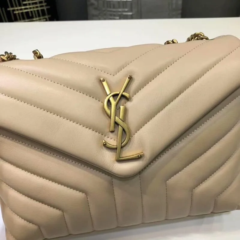 Saint Laurent Loulou Small Chain Bag In Matelassé Y Beige / YSL - Image 8