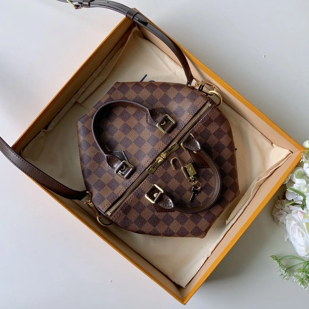 Louis Vuitton Speedy Bandouliere 25 Top Handle Bag / Brown Gold Hardware - Image 5