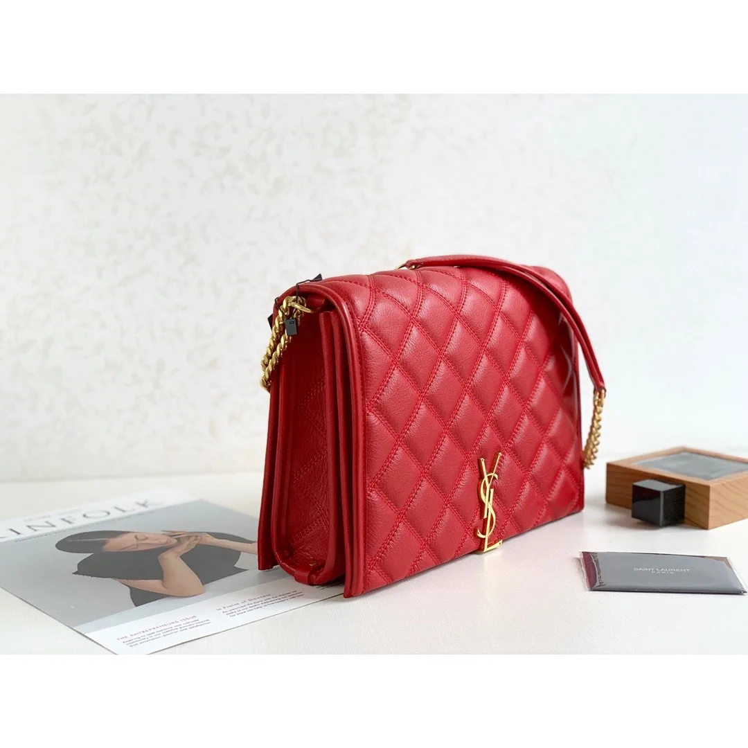 Alternative view of Saint Laurent Becky Small Shoulder Bag Red / YSL