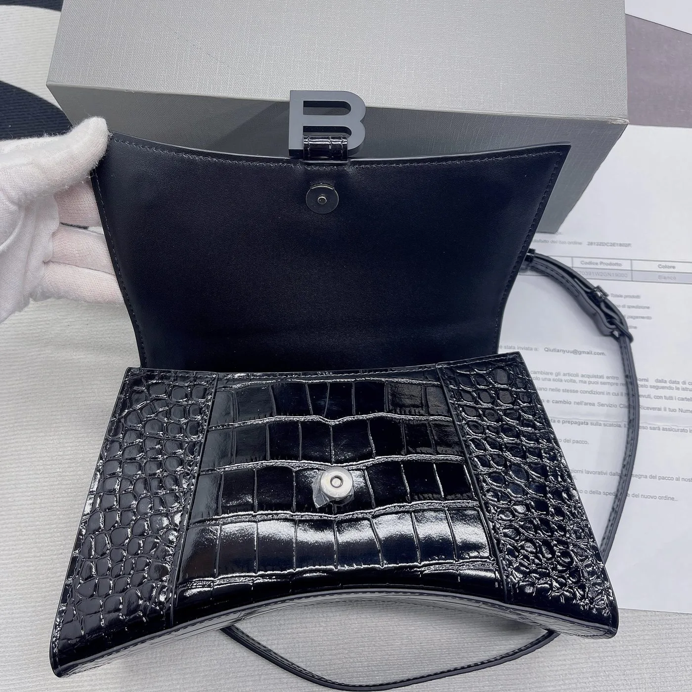Balenciaga Hourglass Small Handbag In Black - Image 4