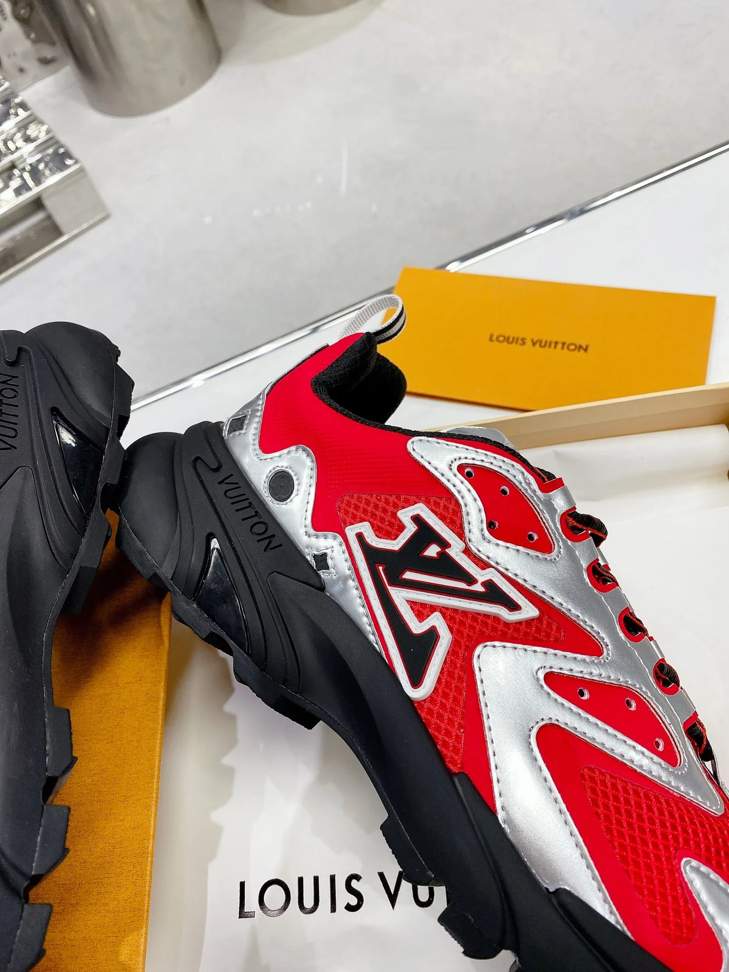 Louis Vuitton Men’s LV Runner Tatic Sneaker Red - Image 6