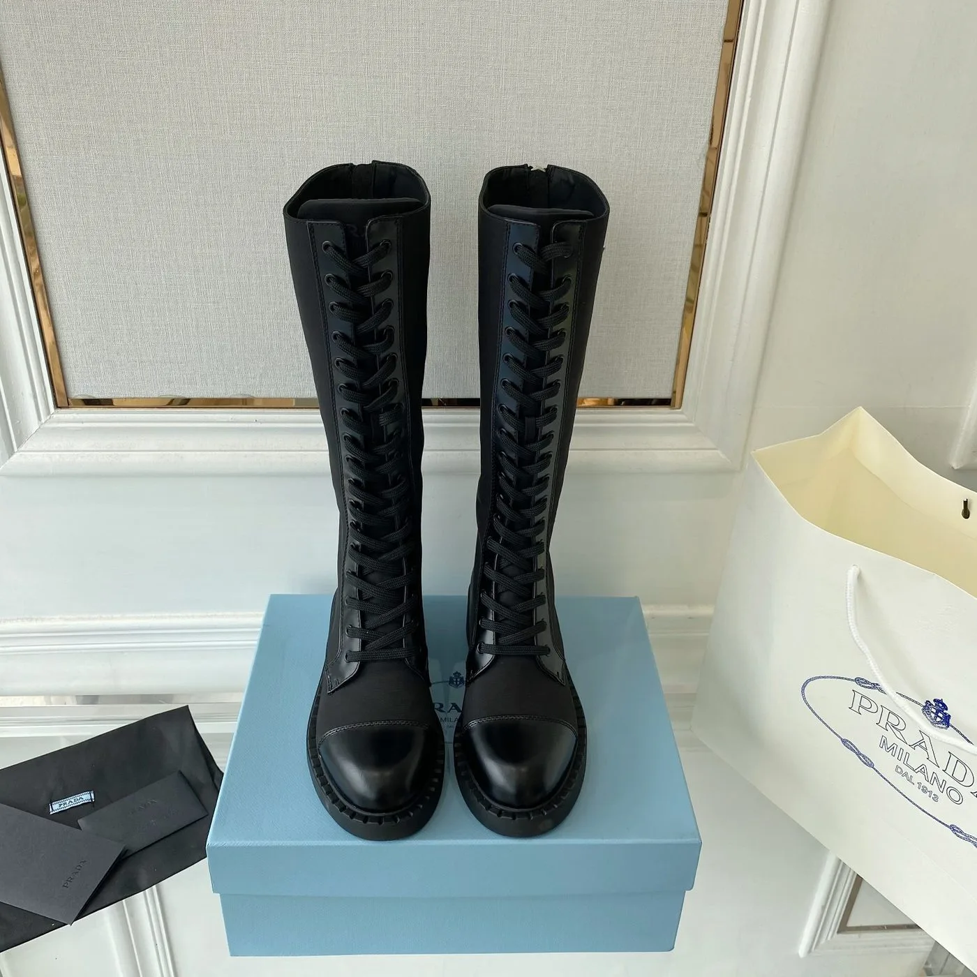 Prada Brushed And Re-Nylon Boots Black - Image 5