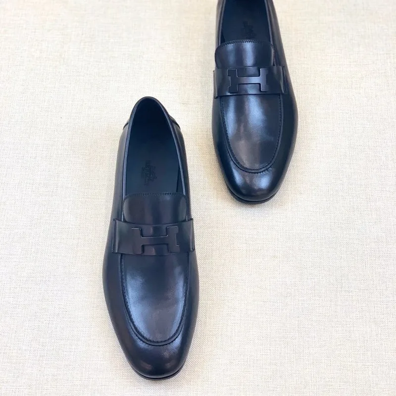 Hermes Paris Loafers Navy Blue - Image 7