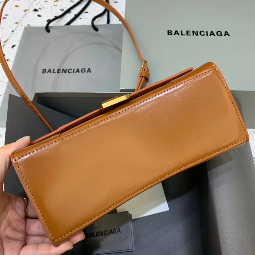 Balenciaga Hourglass Small Handbag In Brown - Image 3