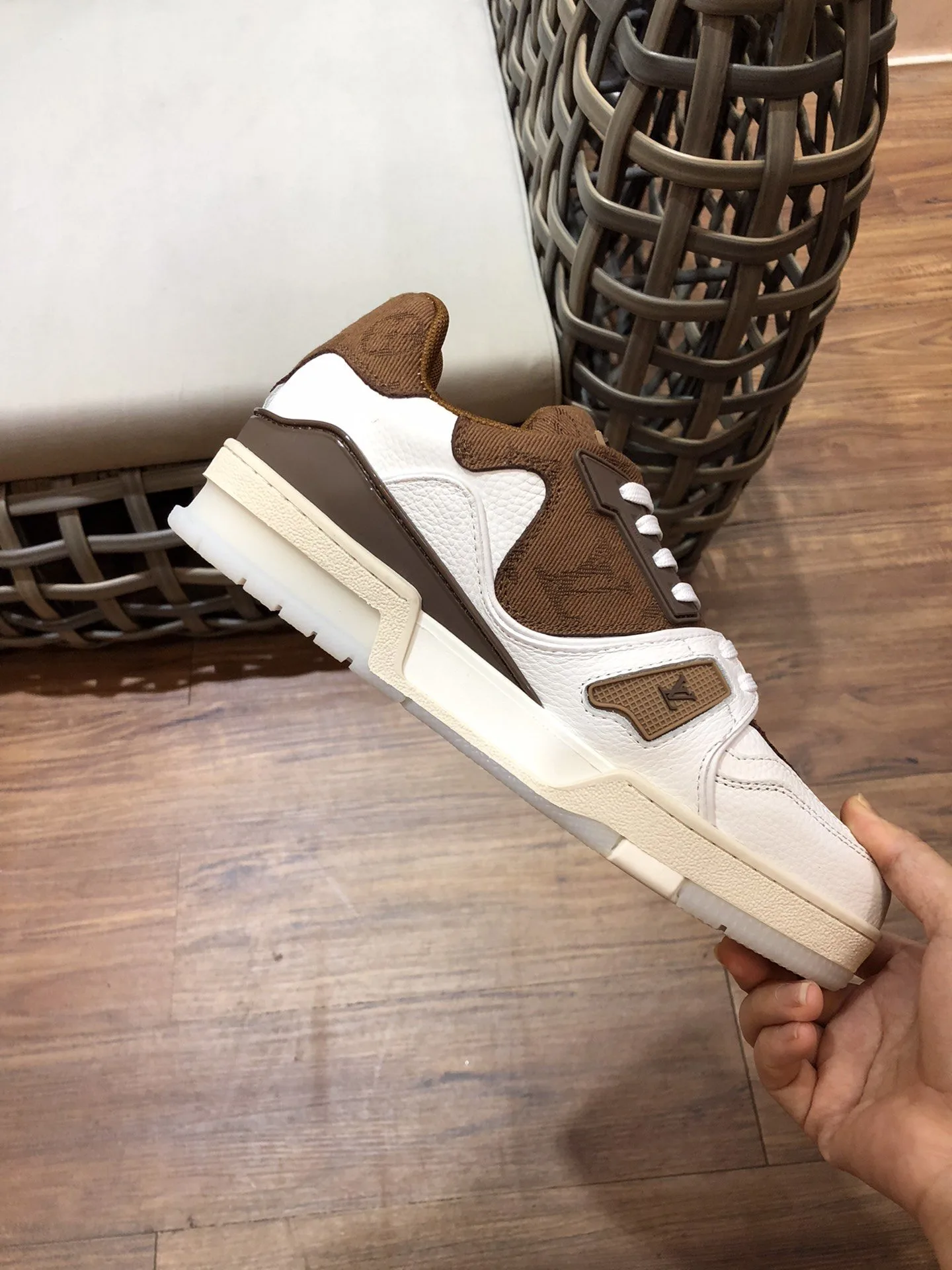 Louis Vuitton Trainer Sneaker Rubber Monogram White/Brown Virgil Abloh - Image 5