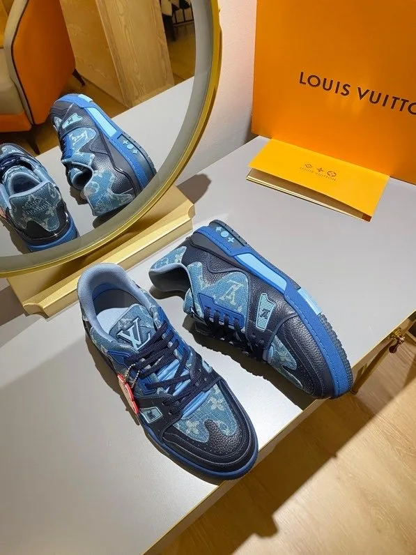 Louis Vuitton Trainer Sneaker Monogram Denim Blue Nigo/Virgil Abloh LV 1A9IQ9 - Image 4