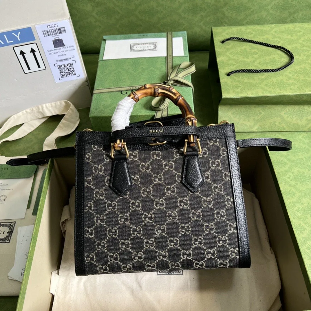 Gucci Diana Small Tote Bag Black / GG - Image 3