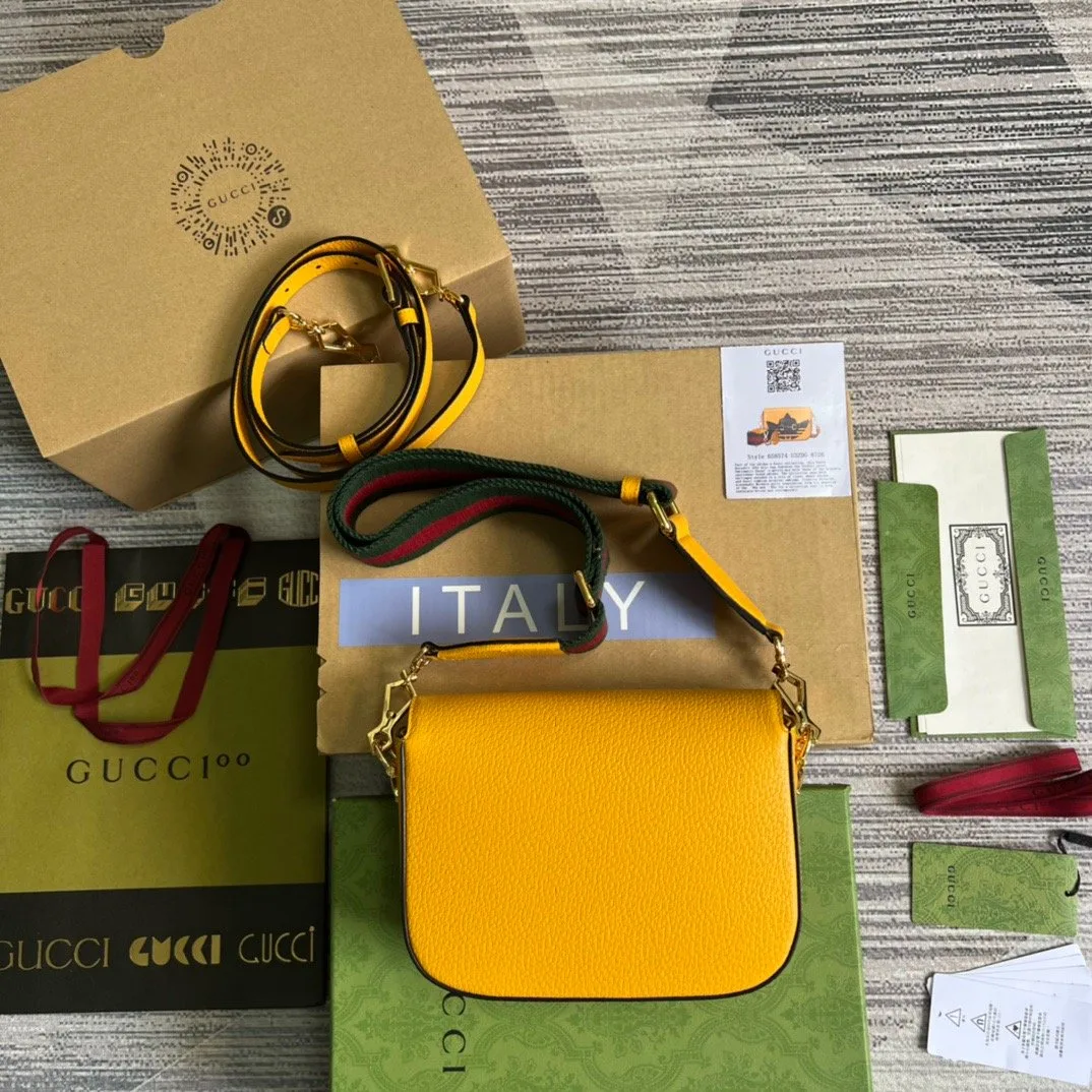 Gucci x Adidas Horsebit 1955 Mini Bag Yellow - Image 4