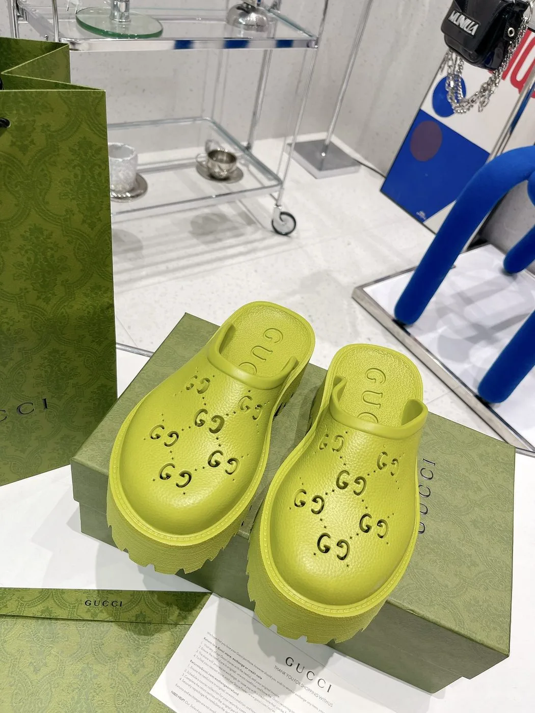Alternative view of Gucci Women’s Platform Perforated G Sandal Light Green