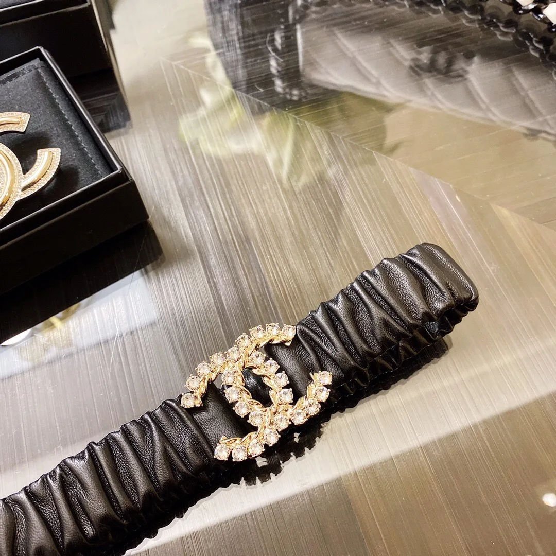 Chanel Twinkle Stone Interlocking C Buckle Belt Black - Image 3